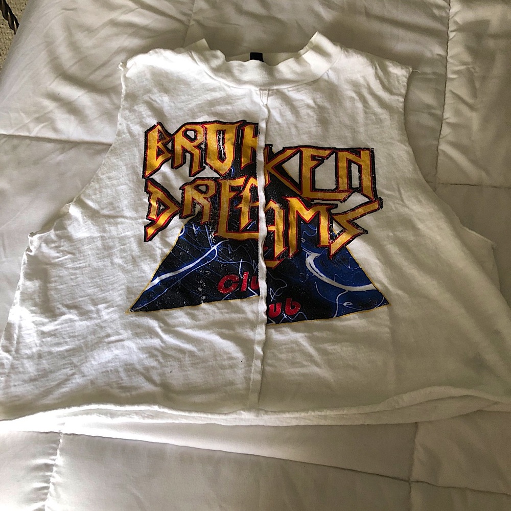 H&M Divided 80s Rock Crop Top Muscle Tank Small
